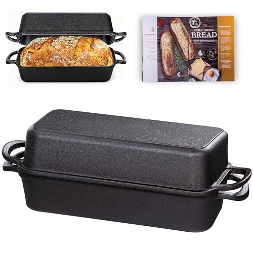 Vanderlume 11x5 Inch Cast Iron Loaf Pan with Lid