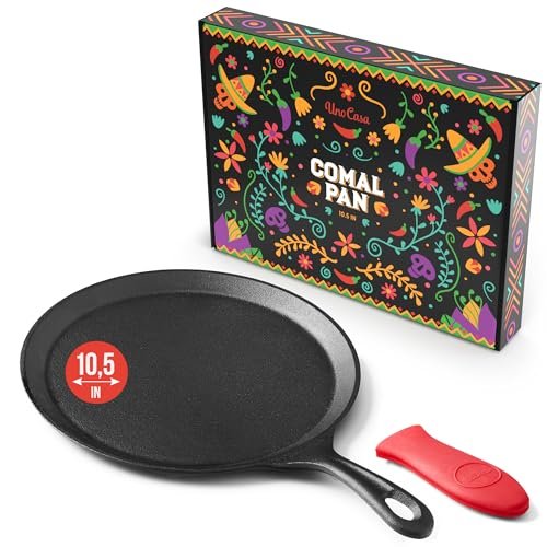 Uno Casa Cast Iron Comal Pan 10.5 Inch Skillet and