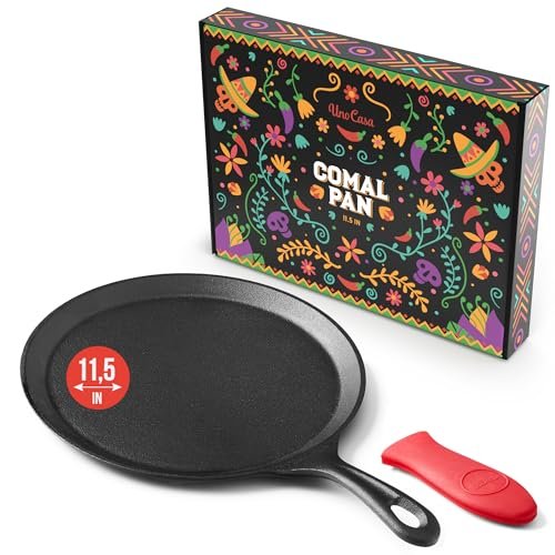 Uno Casa Cast Iron Comal Pan 11.5 Inch Tortilla Skillet