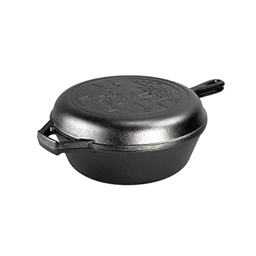Lodge Cast Iron Wanderlust Series, Cabin Combo Cooker, 3.2...