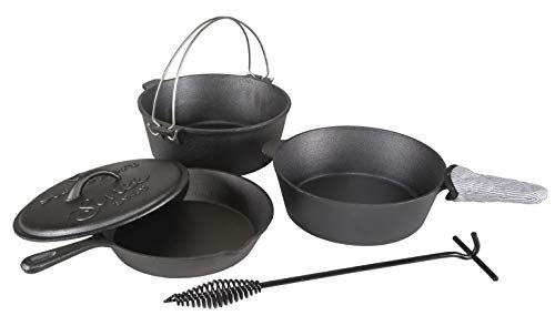 Stansport Pre-Seasoned Cast Iron Cook Set 6 Piece Set...