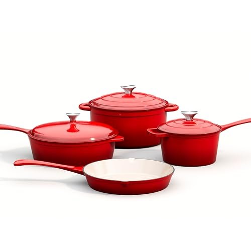 MAISON ARTS 7 Piece Enameled Cast Iron Cookware Set