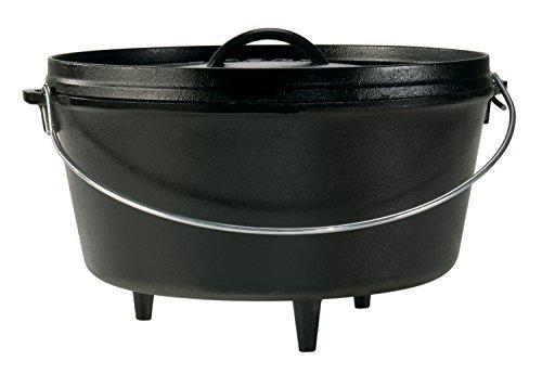 Lodge 8 Quart Pre-Seasoned Cast Iron Camp Dutch Oven.