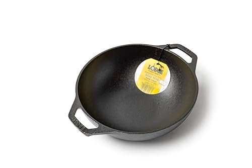 Lodge 9 Inch Cast Iron Mini Wok with Dual Handles