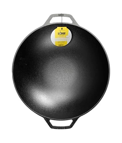 Lodge 14 Inch Cast Iron Wok with Dual Handles