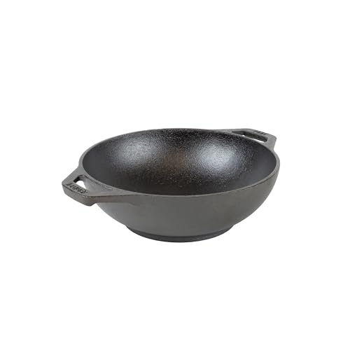 Lodge 6.25 Inch Cast Iron Mini Wok with Dual Handles