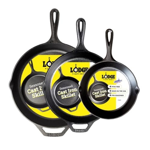 Lodge Seasoned Cast Iron Skillet Set - PFAS-Free & Oven