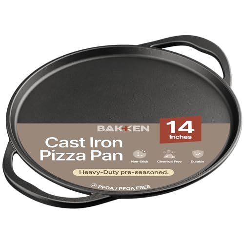 Bakken Cast Iron Pizza Pan 14 Inch, for Oven and