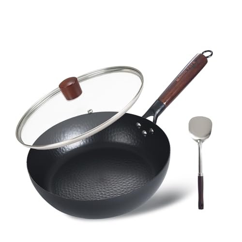 MAGICFEFE Cast Iron Pre-Seasoned Skillet - 11 Inch with Lid