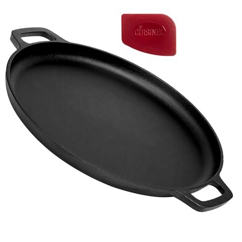 Cuisinel Cast Iron Pizza Pan 13.5-Inch – Pre-Seasoned...