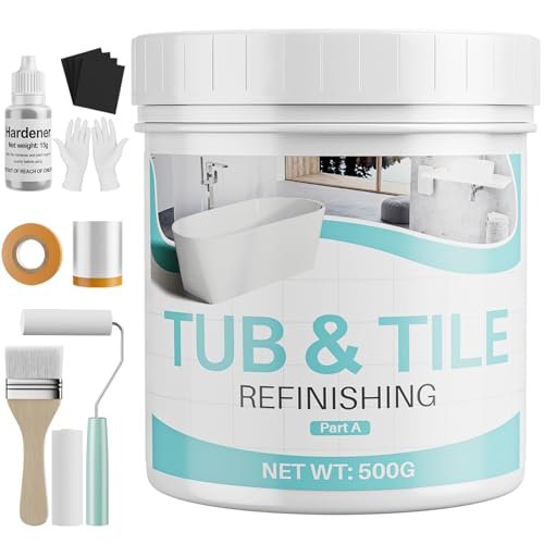 Tub and Tile Paint Refinishing Kit, 17.6oz White Semi-Gloss...