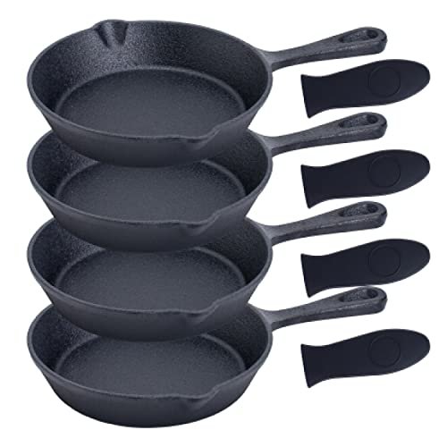 Bruntmor Cast Iron Frying Pan Set of Pre-Seasoned Skillets