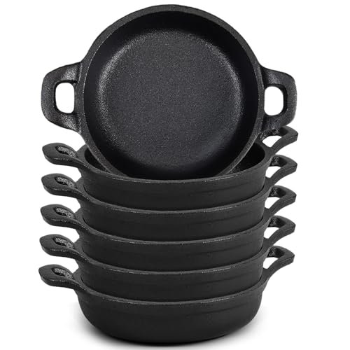 Ziliny Mini Cast Iron Skillets 5 x 5 Inch 6-Pack