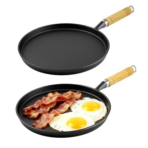 DVK Pre Seasoned Cast Iron Tortilla Pan and Griddle Skillet