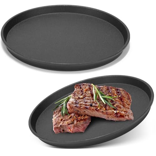 Maxdot 2 Pcs Small Cast Iron Griddle and Pizza Pan