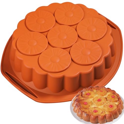 Kamehame Pineapple Upside Down Cake Pan, 8 Cup Silicone Mold