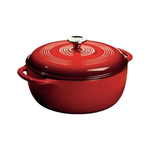 Lodge Essential Enamel Cast Iron Dutch Oven for Versatile...