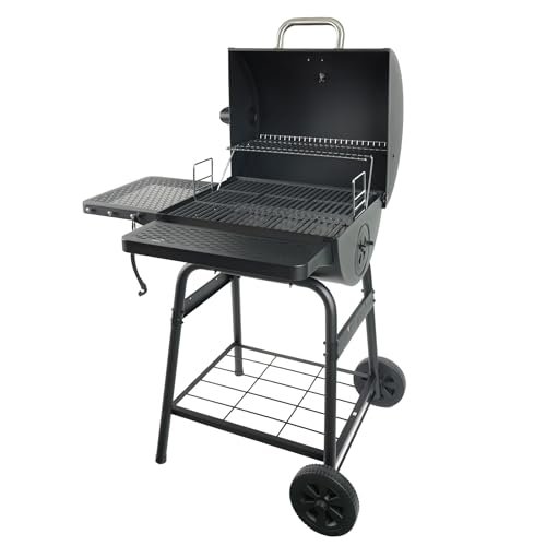 Grill Boss 23 Inch Charcoal Barrel Grill with Adjustable...