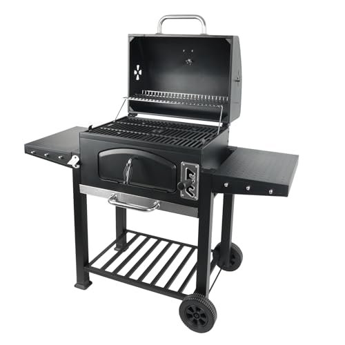 Grill Boss 24 Inch Charcoal BBQ Grill with Side Shelves