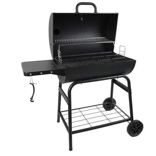 Grill Boss 30 Inch Barrel Charcoal Grill with Cast Iron