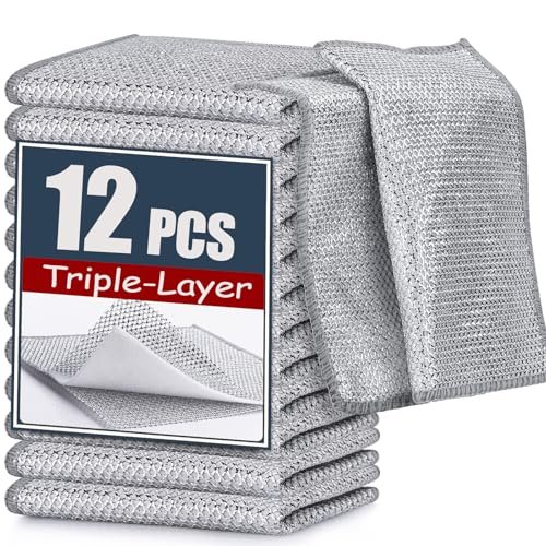 Navona 12 Pcs New Upgrade Steel Wire Dishcloths for...