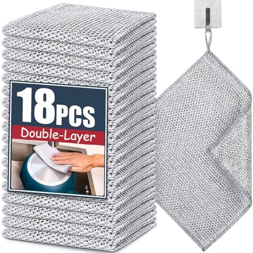Navona 18 Pcs New Upgrade Steel Wire Dishcloths for Powerful