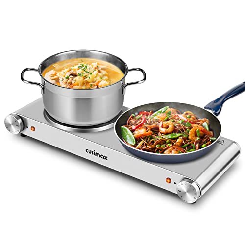 CUSIMAX Hot Plate, Electric Double Burner, 1800W Portable...