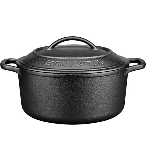 Pre-Seasoned Cast Iron Dutch Oven Pot with Lid and Dual