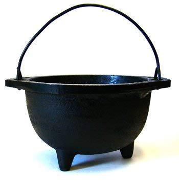 Cast Iron Cauldron w/Handle, Ideal for smudging, incense,...