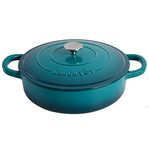 Crock-Pot Artisan Enameled Cast Iron Braiser W/Lid, Teal...