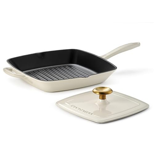 Tramontina Bestow Enameled Cast Iron Grill Pan with Press
