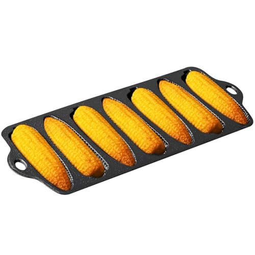 Reallnaive 1 Pc Cast Iron Corn stick Pan with 7