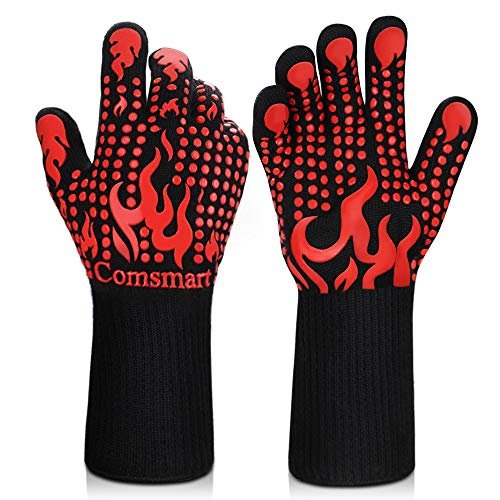 Comsmart BBQ Gloves, 1472 Degree F Heat Resistant Oven...