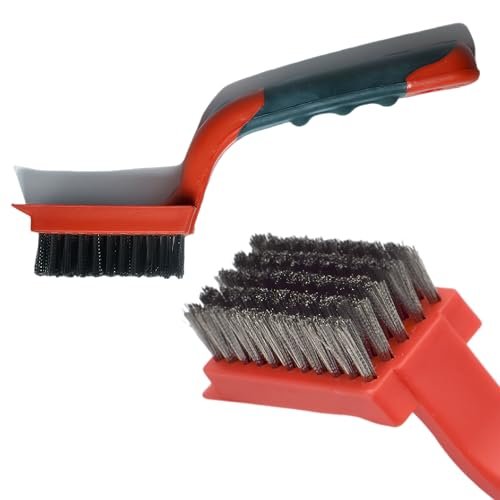 Steel Wire Brush for Cast Iron Skillet with Ergonomic Handle