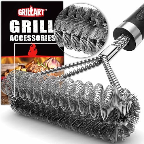 GRILLART Grill Brush [Wire + Helix] Combined for Safe Grill