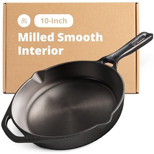 Greater Goods 10-Inch Cast Iron Skillet Frying Pan