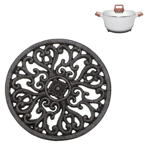 Sumnacon 1Pcs Round Cast Iron Trivet - 6.7 Inch Heat