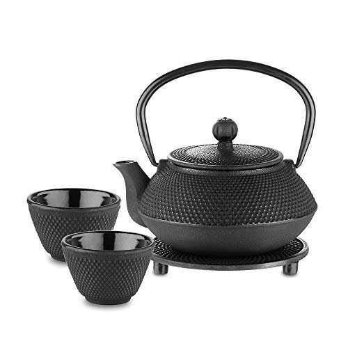 Velaze Cast Iron Teapot Set,Japanese Teapot Heat...