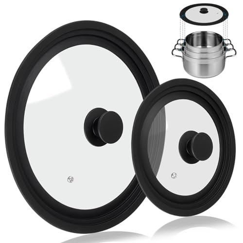 Universal Lid for Pots Pans and Skillets, 2-Pack for 7-12