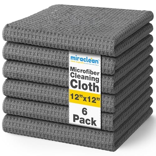 MIRACLEAN Waffle Weave Microfiber Towel, 12 x 12 Inches,...