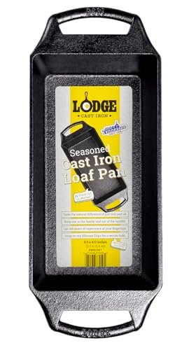 Lodge Seasoned Cast Iron Loaf Pan - Non-Toxic Bread Bakeware
