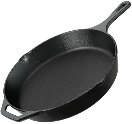 Utopia Kitchen Premium Cast Iron Skillets 12 Inch Chef's Pan