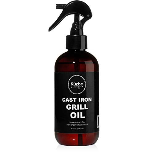 Organic BBQ Grill Seasoning Oil (8oz) - for Non-Stick Cast