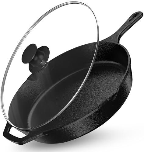 Utopia Kitchen Premium Saute Frying Pan 12 Inch Cast Iron