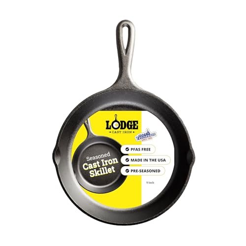 Lodge Seasoned Cast Iron Skillet - PFAS-Free, Oven-Safe...