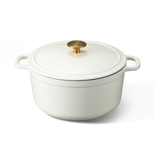 CAROTE 5QT Enameled Cast Iron Dutch Oven for Baking &