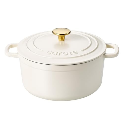 CAROTE 7QT Enameled Cast Iron Dutch Oven for All Cooking