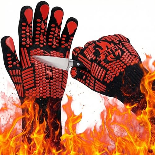 FITFIV BBQ Gloves, Oven Gloves, 1472°F Extreme Heat...