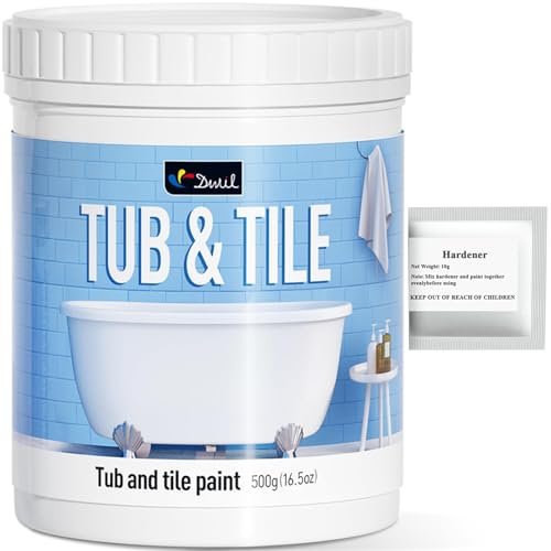 DWIL Tub and Tile Paint 16.5 oz, Water-Based Semi-Gloss...
