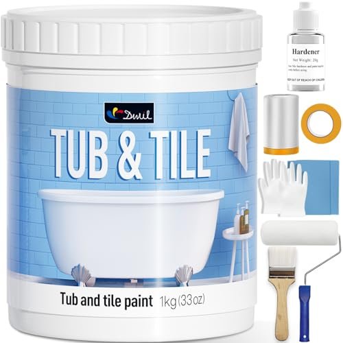 DWIL Tub and Tile Refinishing Kit, Quick-Dry White Paint.